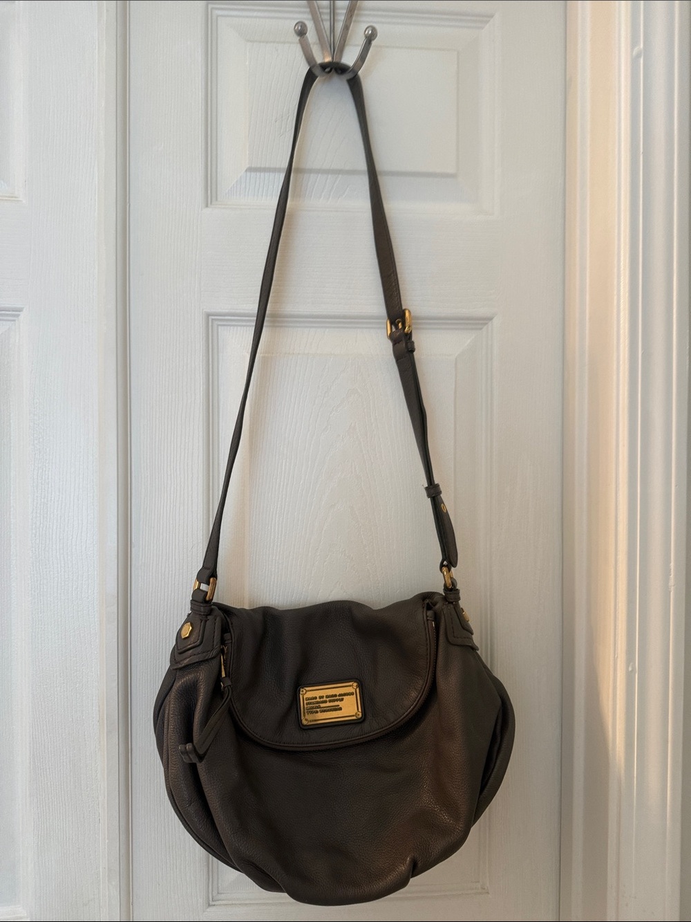 Marc by Marc Jacobs Dark Grey Leather Crossbody Shoulder Bag